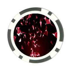 Lying Red Triangle Particles Dark Motion Poker Chip Card Guard