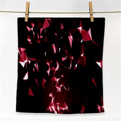 Lying Red Triangle Particles Dark Motion Face Towel