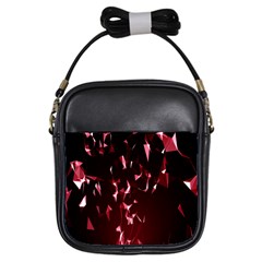 Lying Red Triangle Particles Dark Motion Girls Sling Bags by Mariart