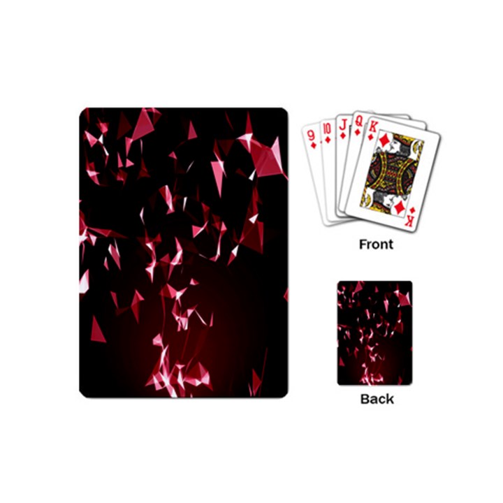 Lying Red Triangle Particles Dark Motion Playing Cards (Mini) 