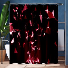 Lying Red Triangle Particles Dark Motion Shower Curtain 60  X 72  (medium) 