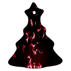 Lying Red Triangle Particles Dark Motion Christmas Tree Ornament (two Sides)