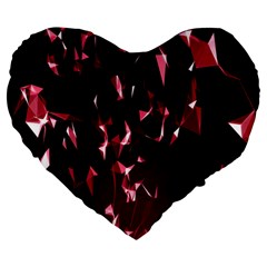 Lying Red Triangle Particles Dark Motion Large 19  Premium Flano Heart Shape Cushions by Mariart