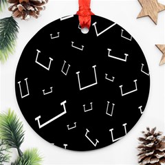 Pit White Black Sign Pattern Ornament (round)