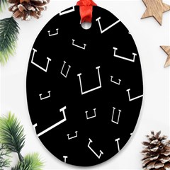 Pit White Black Sign Pattern Ornament (oval)