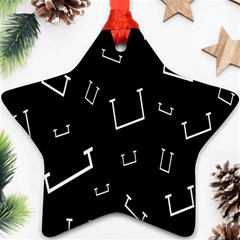 Pit White Black Sign Pattern Ornament (star)