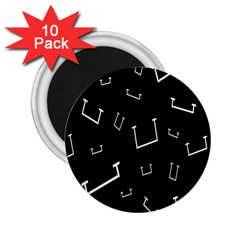 Pit White Black Sign Pattern 2 25  Magnets (10 Pack) 