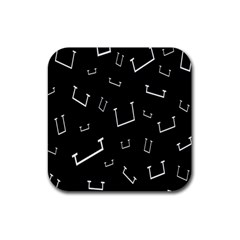 Pit White Black Sign Pattern Rubber Coaster (square) 