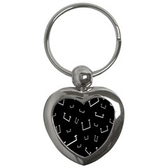 Pit White Black Sign Pattern Key Chains (heart) 