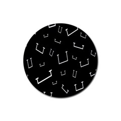 Pit White Black Sign Pattern Rubber Coaster (round) 