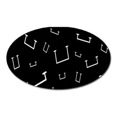 Pit White Black Sign Pattern Oval Magnet