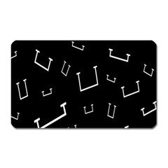 Pit White Black Sign Pattern Magnet (rectangular) by Mariart