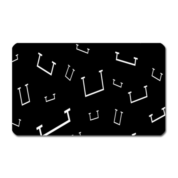 Pit White Black Sign Pattern Magnet (Rectangular)