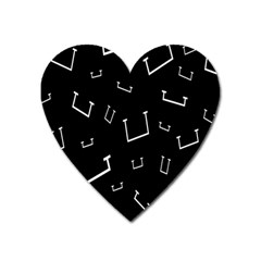 Pit White Black Sign Pattern Heart Magnet