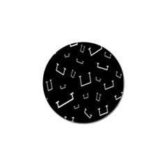 Pit White Black Sign Pattern Golf Ball Marker