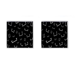 Pit White Black Sign Pattern Cufflinks (square)