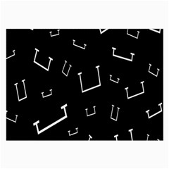 Pit White Black Sign Pattern Large Glasses Cloth (2-side) by Mariart