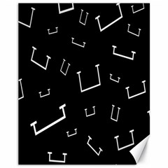 Pit White Black Sign Pattern Canvas 11  X 14  