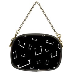 Pit White Black Sign Pattern Chain Purses (two Sides) 