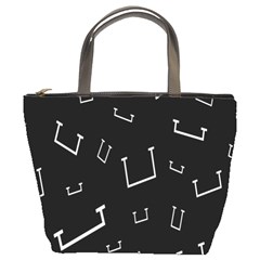 Pit White Black Sign Pattern Bucket Bags