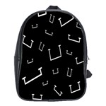 Pit White Black Sign Pattern School Bag (Large) Front