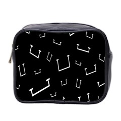 Pit White Black Sign Pattern Mini Toiletries Bag 2-side