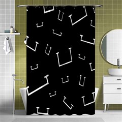 Pit White Black Sign Pattern Shower Curtain 48  X 72  (small) 