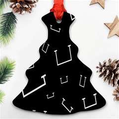 Pit White Black Sign Pattern Ornament (christmas Tree)  by Mariart