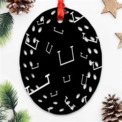 Pit White Black Sign Pattern Ornament (oval Filigree)