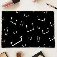 Pit White Black Sign Pattern Cosmetic Bag (xxl) 