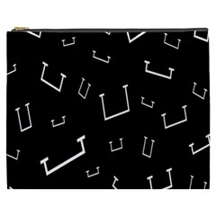 Pit White Black Sign Pattern Cosmetic Bag (xxxl)  by Mariart