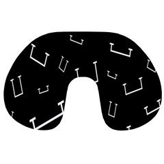 Pit White Black Sign Pattern Travel Neck Pillows