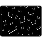 Pit White Black Sign Pattern Double Sided Fleece Blanket (Large)  80 x60  Blanket Front