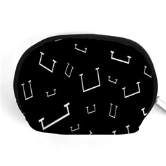 Pit White Black Sign Pattern Accessory Pouches (medium)  by Mariart