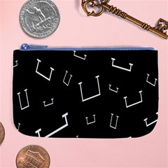 Pit White Black Sign Pattern Large Coin Purse