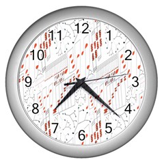 Musical Scales Note Wall Clocks (silver) 