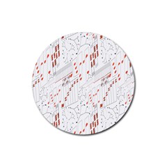 Musical Scales Note Rubber Round Coaster (4 Pack)  by Mariart