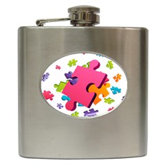 Passel Picture Green Pink Blue Sexy Game Hip Flask (6 oz)