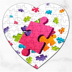 Passel Picture Green Pink Blue Sexy Game Jigsaw Puzzle (heart) by Mariart