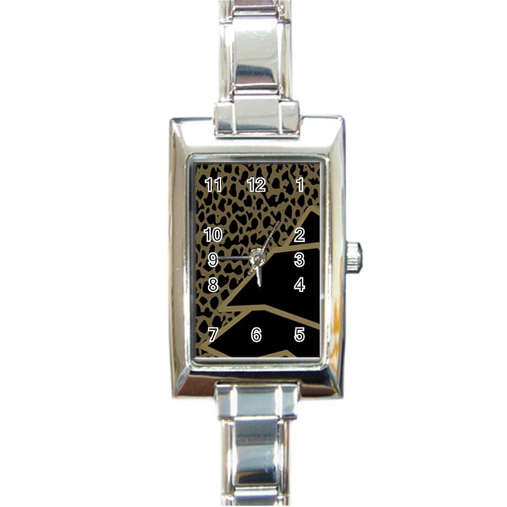 Polka Spot Grey Black Rectangle Italian Charm Watch