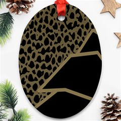 Polka Spot Grey Black Ornament (oval) by Mariart