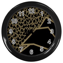 Polka Spot Grey Black Wall Clocks (black) by Mariart