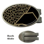 Polka Spot Grey Black Money Clips (Oval)  Front