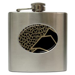 Polka Spot Grey Black Hip Flask (6 Oz)