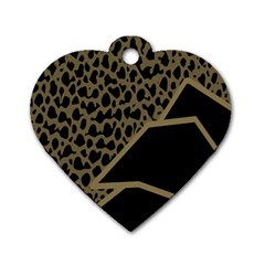 Polka Spot Grey Black Dog Tag Heart (two Sides)