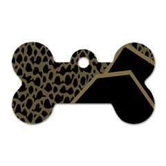 Polka Spot Grey Black Dog Tag Bone (one Side) by Mariart