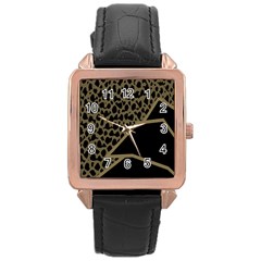 Polka Spot Grey Black Rose Gold Leather Watch  by Mariart