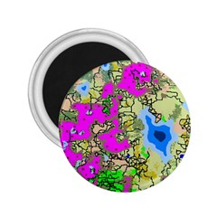 Painting Map Pink Green Blue Street 2 25  Magnets