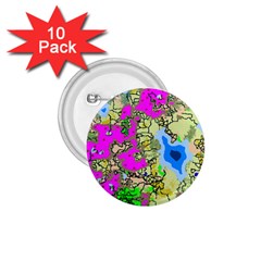 Painting Map Pink Green Blue Street 1 75  Buttons (10 Pack)