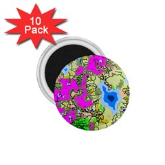 Painting Map Pink Green Blue Street 1 75  Magnets (10 Pack) 